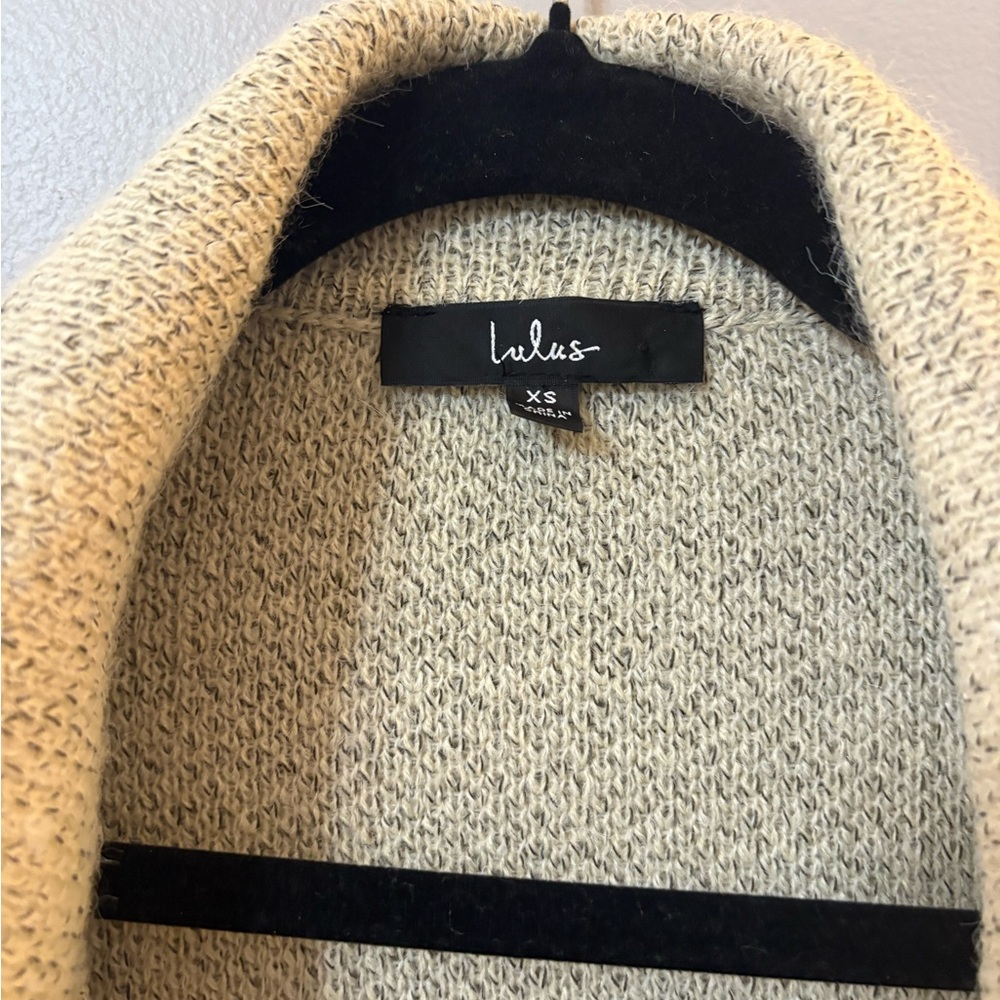 Lulu's Cream Open-Front Long Knit Cardigan - Picture 7 of 10